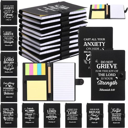 Thenshop 40 Pcs Christian Father' Day Gifts Bulk, Bible Verse Notebooks with Pens Sticky Notes for Men Women, Church, Nurse, Teacher, Bible Study Supplies for Group, Ministry Event(Blue) in Saudi Arabia