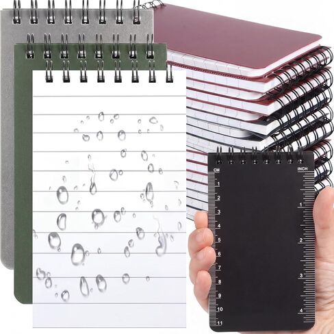 Eaasty 20 Pcs Father's Day Bulk Gifts Waterproof Notebook Gifts Pocket Police Notepad 3" x 5" Top Spiral Notebook All Weather Stone Paper Steno Notes Gift for Men Office Recording(Army Green) in Kuwait
