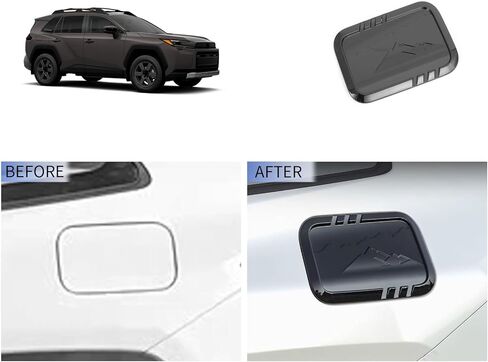غطاء خزان الوقود متوافق مع Toyota New RAV4 Woodland 2026 2027+ غطاء الزيت وغطاء الغاز وإكسسوارات السيارة الخارجية ABS 1 قطعة (نمط أسود لامع) in Kuwait
