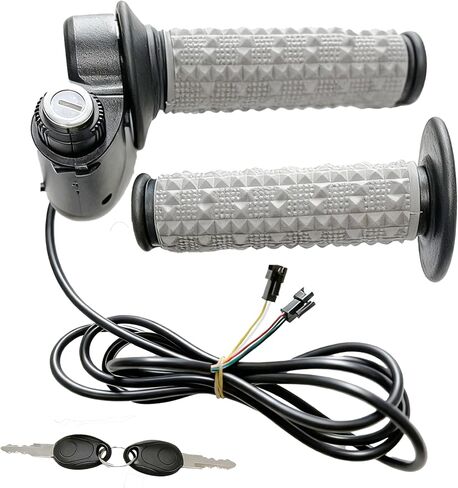 Full Twist Throttle Compatible with Ridstar Q20, True Plug and Play Taper Handles Ebike Throttle 12V-72V Wide Voltage with Key Lock, Fits E-Bike and E-Scooter in Saudi Arabia