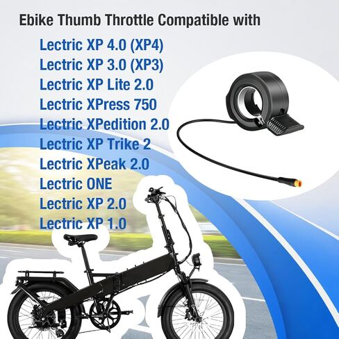 Ebike Full Throttle for Lectric XP4/XP 3.0/XP Lite/Xpedition, 12V-72V 3 Pin Waterproof Connector, Right Hand Twist Throttle for Lectric XP4 Ebike Plug & Play, Electric Bike Throttle Replacement in Kuwait