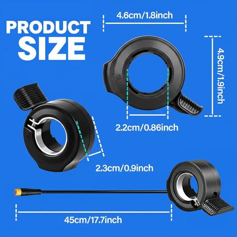 Ebike Full Throttle for Lectric XP4/XP 3.0/XP Lite/Xpedition, 12V-72V 3 Pin Waterproof Connector, Right Hand Twist Throttle for Lectric XP4 Ebike Plug & Play, Electric Bike Throttle Replacement in Kuwait
