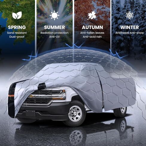 Multi-Layer Chevy Silverado Truck Cover, Custom Fit Silverado 1500 1998-2026 Extended Cab Short Bed(8.1')Car Cover Waterproof All Weather, Full Exterior Cover Rain Wind and UV Protect With Door Zipper in Saudi Arabia