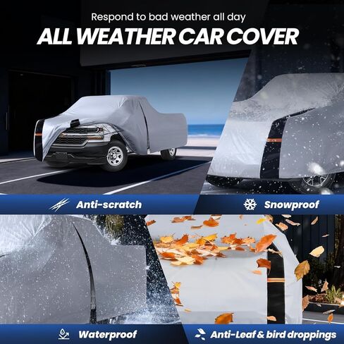 Multi-Layer Chevy Silverado Truck Cover, Custom Fit Silverado 1500 1998-2026 Extended Cab Short Bed(8.1')Car Cover Waterproof All Weather, Full Exterior Cover Rain Wind and UV Protect With Door Zipper in Saudi Arabia