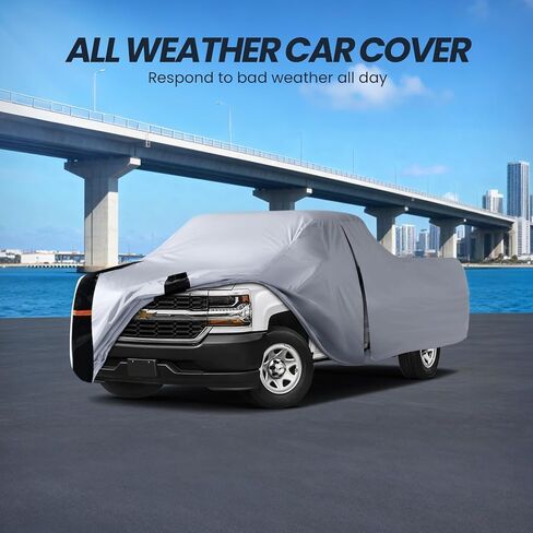 Multi-Layer Chevy Silverado Truck Cover, Custom Fit Silverado 1500 1998-2026 Extended Cab Short Bed(8.1')Car Cover Waterproof All Weather, Full Exterior Cover Rain Wind and UV Protect With Door Zipper in Saudi Arabia