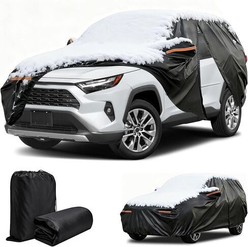 Car Cover for Toyota RAV4 2012-2026 & for Honda CR‑V 2012-2026, with Driver Side Zipper & Reflective Strips, SUV Full Car Cover Waterproof All Weather Outdoor for Snow Rain Sun UV Dust Protector in Kuwait