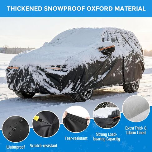 Car Cover for Toyota RAV4 2012-2026 & for Honda CR‑V 2012-2026, with Driver Side Zipper & Reflective Strips, SUV Full Car Cover Waterproof All Weather Outdoor for Snow Rain Sun UV Dust Protector in Kuwait