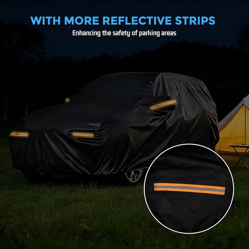 Car Cover for Toyota RAV4 2012-2026 & for Honda CR‑V 2012-2026, with Driver Side Zipper & Reflective Strips, SUV Full Car Cover Waterproof All Weather Outdoor for Snow Rain Sun UV Dust Protector in Kuwait