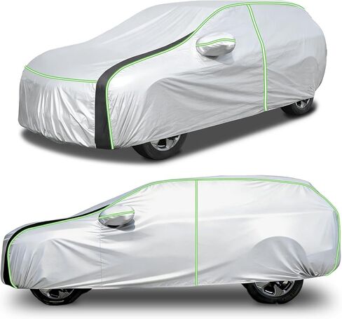 420D Waterproof | Sunshade Car Cover Fits for Jeep Grand Cherokee 1993-2026, All Weather Car Covers for Grand Cherokee Accessories, with Zipper & Reflective Safety Strips in Kuwait