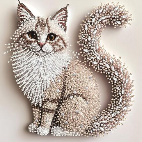 APVZARHT Cat Special Shape Diamond Art Kits for Adults, DIY Cat Diamond Painting Kits for Beginners, Diamond Dots Crystal Rhinestones Gem Art Kits for Home Decor 12x12 inch in Kuwait