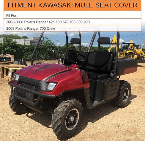 غطاء مقعد جلدي بديل لـ 2002-2008 Polaris Ranger 425 500 570 700 800 900 & 2009 Ranger 700 Crew، غطاء مقعد UTV سفلي مقاوم للماء بسمك in Kuwait