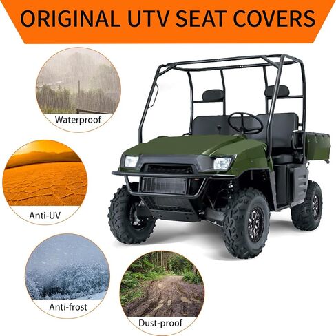 غطاء مقعد جلدي بديل لـ 2002-2008 Polaris Ranger 425 500 570 700 800 900 & 2009 Ranger 700 Crew، غطاء مقعد UTV سفلي مقاوم للماء بسمك in Kuwait