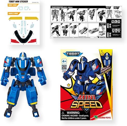 TOBOT GD, MINI Speed, Youngtoys Transforming Collectible Vehicle to Robot, Heroes Animation Character Toys for Kids 4 and up Transform Toys Cars, Mini Size 5-inch in Saudi Arabia
