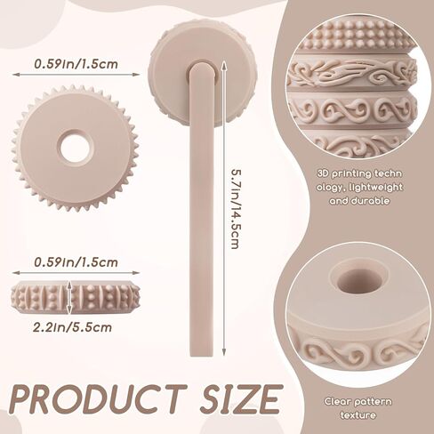 AceOrbit 6pcs Clay Texture Rollers, Clay Roller with Handle, 6 Patterns Texture for Modeling, Painting & Glaze Design Handle Pottery Tools Set in Kuwait