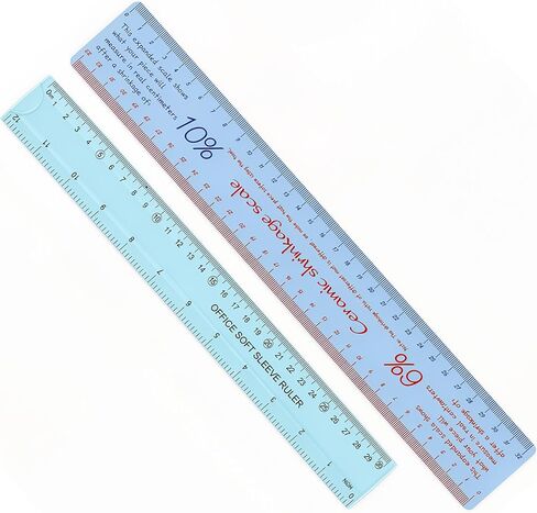 Ceramic Shrinkage Scale Ruler Set, 2 Pcs Pottery Clay Sculpture Measuring Tool with Standard Ruler for Carving Shaping Modeling in Kuwait