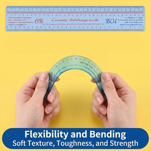 Ceramic Shrinkage Scale Ruler Set, 2 Pcs Pottery Clay Sculpture Measuring Tool with Standard Ruler for Carving Shaping Modeling in Kuwait