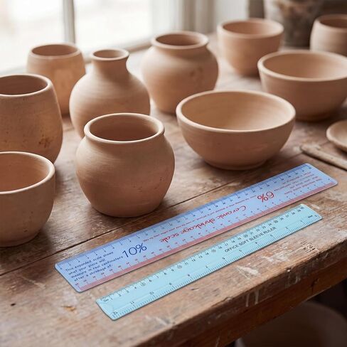Ceramic Shrinkage Scale Ruler Set, 2 Pcs Pottery Clay Sculpture Measuring Tool with Standard Ruler for Carving Shaping Modeling in Kuwait