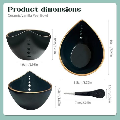 Herb Stripper Bowl,2026 New Herb Stripper Bowl Ceramic,Kitchen Tools for Stripping Herbs,Comes with a Small Brush. (Navy Blue) in Saudi Arabia