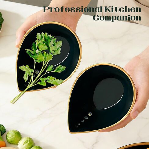 Herb Stripper Bowl,2026 New Herb Stripper Bowl Ceramic,Kitchen Tools for Stripping Herbs,Comes with a Small Brush. (Navy Blue) in Saudi Arabia