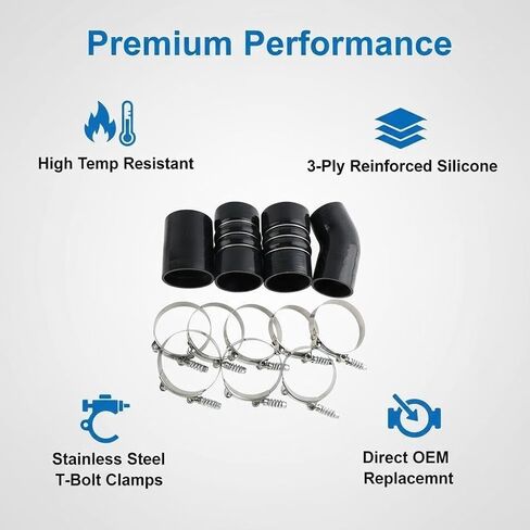 6.0L Powerstroke Turbo Intercooler Boots Clamps Fit for 2003-2007 F250 F350 F450 F550 SUPER DUTY / 2003-2005 EXCURSION in Saudi Arabia