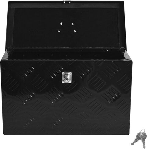 16"x7.5"x10" Aluminum Truck Bed Toolbox Trailer Tongue Storage Box Heavy Duty Waterproof Box with Top Handle Buckle Lock and Keys Suitable for Pickup Trucks RV Trailer Silver in Saudi Arabia