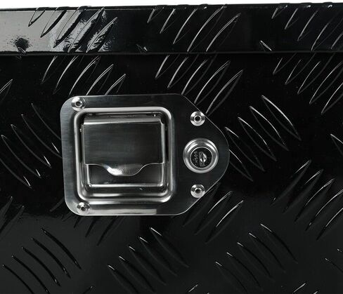 60"X12"X14" Heavy Duty Aluminum Pickup Truck Tool Box 5 Bar Tread Pattern, Underbody Tool Box Storage Trailer Truck Bed Toolbox with Lock and Key for RV, ATV, Trailer & Truck,Black in Saudi Arabia