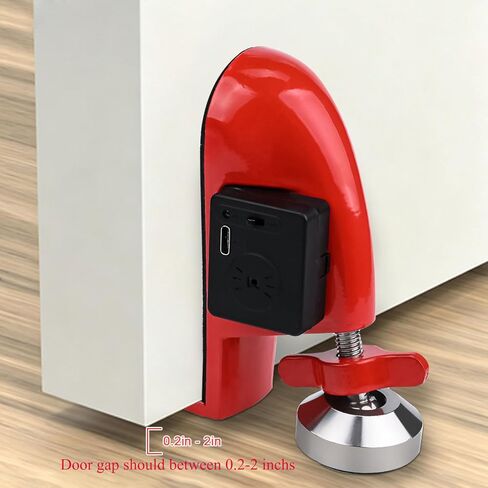 Portable Door Stopper with 130dB Alarm, Rechargeable Aluminum Alloy Door Jammer for Hotel Security, Extra Safety Device for Renters, Students & Solo Female Travel, Type-C Charging in Saudi Arabia