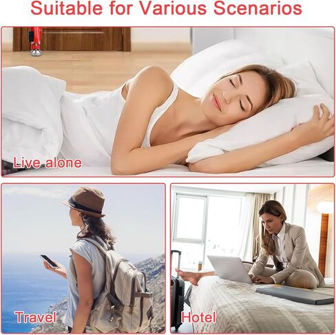 Portable Door Stopper with 130dB Alarm, Rechargeable Aluminum Alloy Door Jammer for Hotel Security, Extra Safety Device for Renters, Students & Solo Female Travel, Type-C Charging in Saudi Arabia