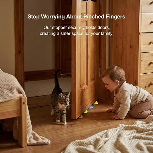 4 Pack Door Stoppers for Bottom of Door, Cute Leaf-Shaped Silicone Door Stopper Wedges with Hanging Rope, Child & Pet Safe Flexible Stackable Non-Slip Door Stops for Floor Carpet Hardwood in Saudi Arabia