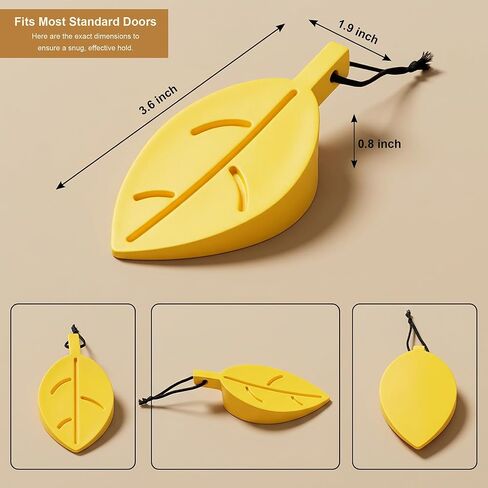 4 Pack Door Stoppers for Bottom of Door, Cute Leaf-Shaped Silicone Door Stopper Wedges with Hanging Rope, Child & Pet Safe Flexible Stackable Non-Slip Door Stops for Floor Carpet Hardwood in Saudi Arabia