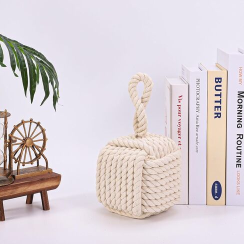 FYSUIMU 2 حزمة سدادات الباب الزخرفية البيج مربع عقدة الباب توقف مع مقبض الثقيلة المرجحة لديكور نافذة الفصول الدراسية المنزلية in Kuwait