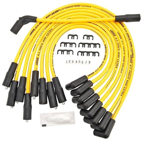 JEGS Yellow Ultra Pow�r Wires | 8.5mm | Made in USA | for 1996-2000 GM Small Block Chevy Vortec Truck 5.7 Liter Engines | 90 Degree Spark Plug Boots | Includes Coil Wire in Saudi Arabia