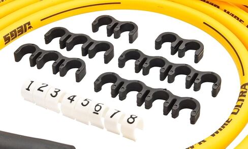 JEGS Yellow Ultra Pow�r Wires | 8.5mm | Made in USA | for 1996-2000 GM Small Block Chevy Vortec Truck 5.7 Liter Engines | 90 Degree Spark Plug Boots | Includes Coil Wire in Saudi Arabia