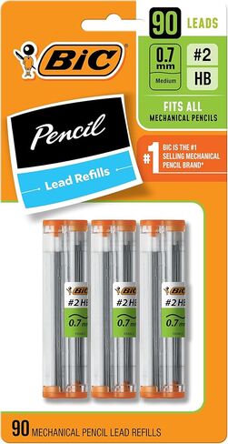 BIC Mechanical Pencil Lead Refills, 0.7 mm Medium Point for Smooth Writing, 90-Count Pack in Kuwait