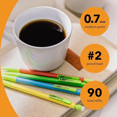 BIC Mechanical Pencil Lead Refills, 0.7 mm Medium Point for Smooth Writing, 90-Count Pack in Kuwait