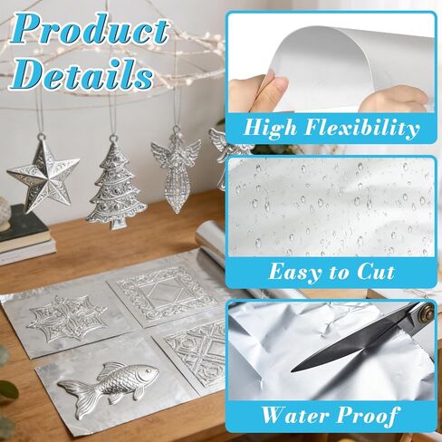 LuxDuo Craft Aluminum Metal Crafts DIY Foil 12 Inch x 33 ft - Easy to Cut, Shape and Mold - Ideal for Metal Art,Sculpture,DIY Decor and Model Making (12"x33FT,70μm) in Saudi Arabia