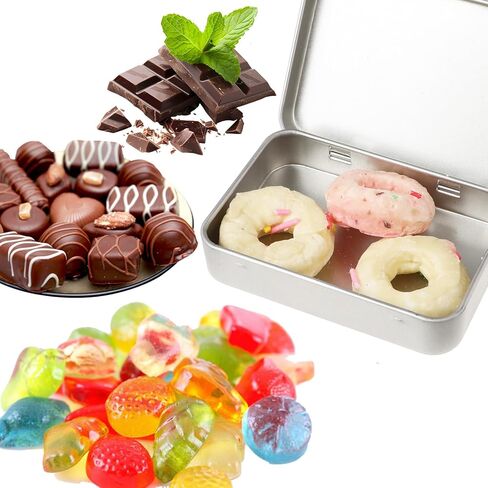 Silver Mini Portable Metal Tin Box with Lid, 3 PCS Rectangular Hinged Tins Box Containers Empty Portable Tin Case for Candies, Soaps, Earrings, Jewelry, Crafts, Gifts in Kuwait