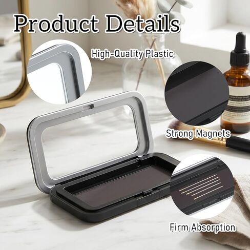 Magnetic Needle Holder Case with Clear Acrylic Lid, Strong Magnetic Sewing Pin Storage Case with Visible Lid Sewing Needle Organizer Box for Sewings Quilting Paper Clips in Kuwait