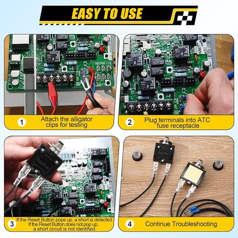 HVAC Fuse Popper 3A & 5A Resettable Fuse Kit, Circuit Breaker Tester, HVAC Tester with Magnetic Jumper Wires, 24V AC/DC 125/250V AC, Alligator Clips & 6 Mini Blade Fuses in Kuwait