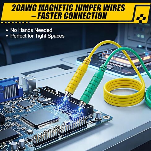 HVAC Fuse Popper 3A & 5A Resettable Fuse Kit, Circuit Breaker Tester, HVAC Tester with Magnetic Jumper Wires, 24V AC/DC 125/250V AC, Alligator Clips & 6 Mini Blade Fuses in Kuwait