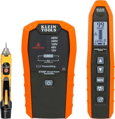 Klein Tools 80210 Advanced Circuit Tracer Kit with Non-Contact Voltage Tester, Circuit Breaker Finder, Voltage Detection, Identifies Energized and Non-Energized Breakers, Fuses, and Wires in Kuwait