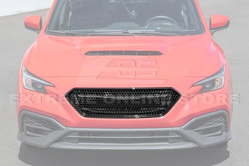 استبدال لموديلات سوبارو WRX لعام 2022 | JDM ChargeSpeed ​​CS نمط قرص العسل ABS بلاستيك مطلي باللون الأسود اللامع المصد الأمامي العلوي غطاء حماية الشبكة in Kuwait