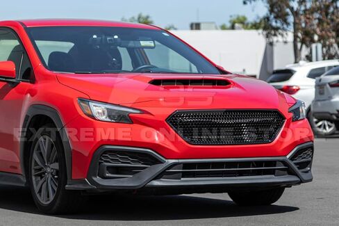 استبدال لموديلات سوبارو WRX لعام 2022 | JDM ChargeSpeed ​​CS نمط قرص العسل ABS بلاستيك مطلي باللون الأسود اللامع المصد الأمامي العلوي غطاء حماية الشبكة in Kuwait