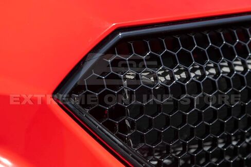 استبدال لموديلات سوبارو WRX لعام 2022 | JDM ChargeSpeed ​​CS نمط قرص العسل ABS بلاستيك مطلي باللون الأسود اللامع المصد الأمامي العلوي غطاء حماية الشبكة in Kuwait