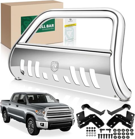 YHTAUTO 3" Bull Bar Push Bar with Skid Plate Light Mount Fit Toyota Tundra 2022-2026, S/S 304 Brush Guard for Truck Front Bumper Off Road Accessories in Kuwait