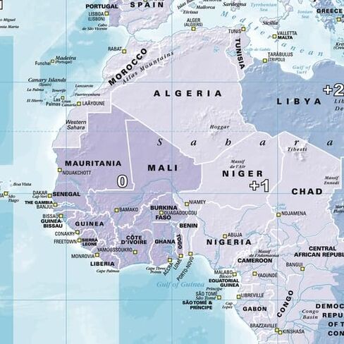 Cosmographics: Time Zone Wall Map of the World - 39 x 22.75 inch Poster - Front Lamination in Kuwait