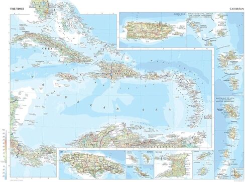 The Times Atlas: The Caribbean - ملصق مضغوط مقاس 22.25 × 16.25 بوصة - تغليف أمامي in Kuwait