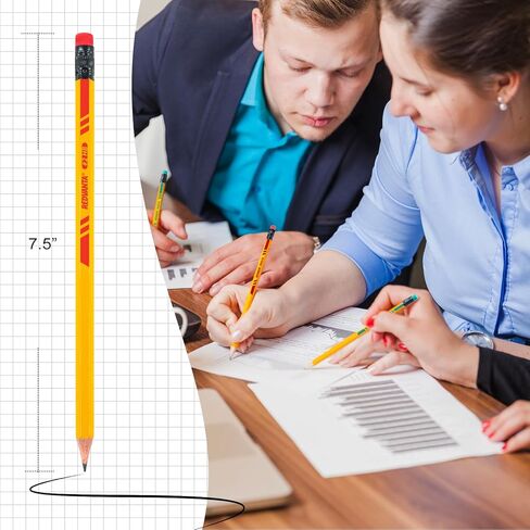 #2 HB Pencils, 50 Count Pre-Sharpened Yellow Wood Pencils Bulk Pack with Erasers, Break Resistant Lead, Smooth Writing for School, Classroom, Teacher & Office Supplies in Saudi Arabia