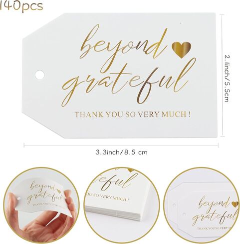 140Pcs Thank You Tags for Small Business, 2.1''x 3.3'' Gift Tag for Packaging Supplies (String is NOT Included) in Saudi Arabia