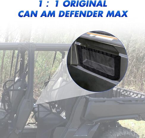 Karltys UTV Rear Storage Net for Can Am Defender Max Accessories UTV Backrest Cargo Bag Organizer Back Seat Mesh Pocket (2 Pack) in Kuwait